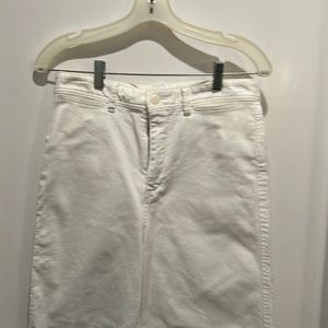 Gap high rise wide leg crop white jeans